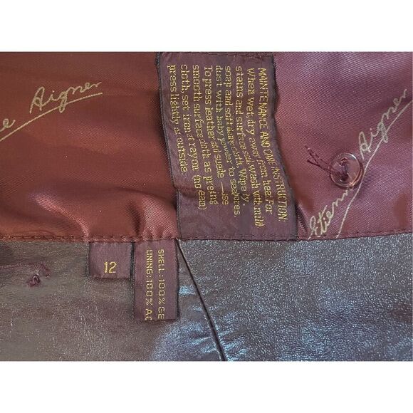 Etienne Aigner Old Money Oxblood 1980s Vintage Leather Jacket With Logo Hardware - Picture 10 of 10